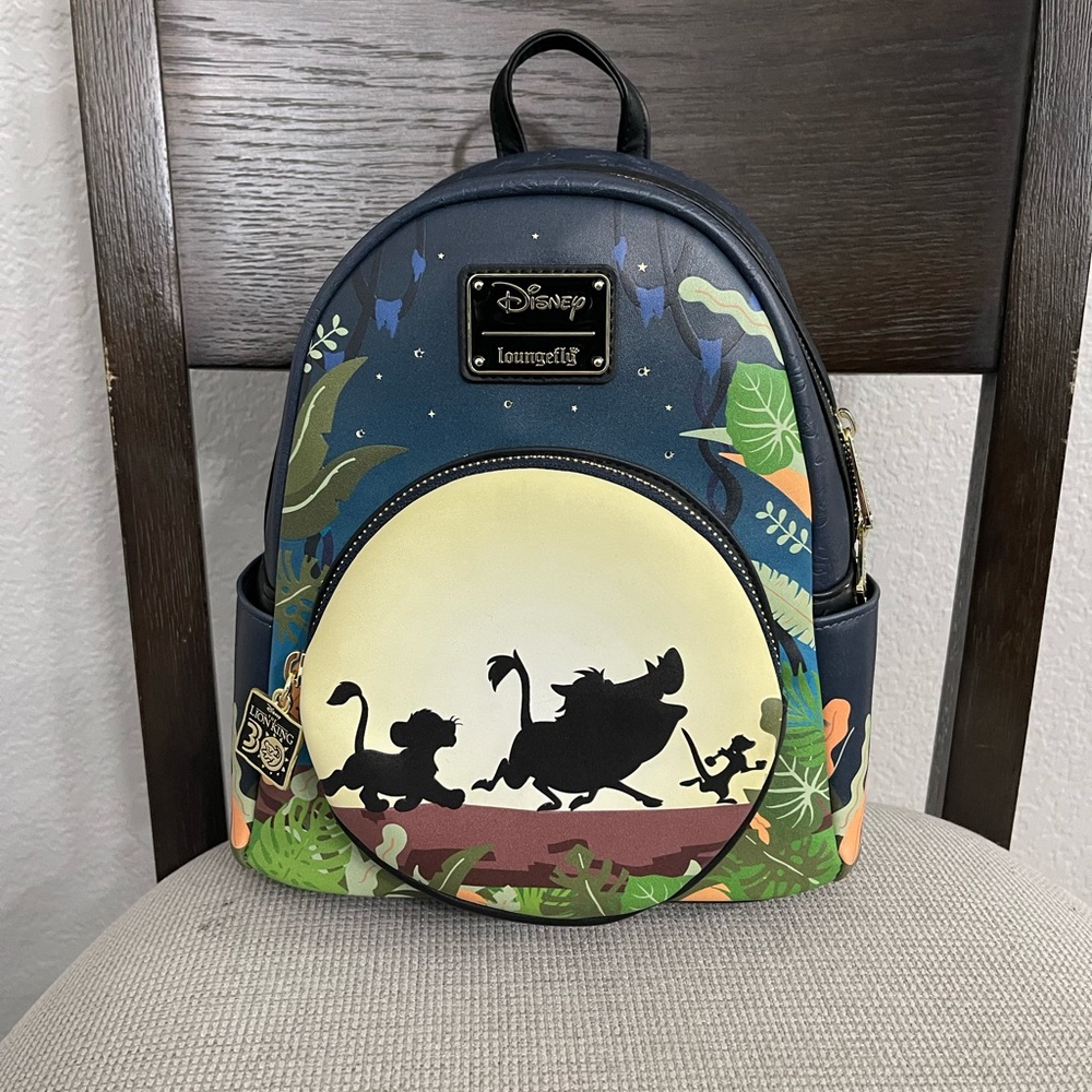 Loungefly Disney Simba, Timon, & Pumbaa Glow-in-the-Dark Light-Up Mini Backpack
